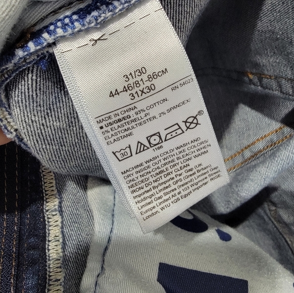 GAP Denim Slim Straight Worn Jeans in Worn Dark 31 x 30 - Picture 9 of 10